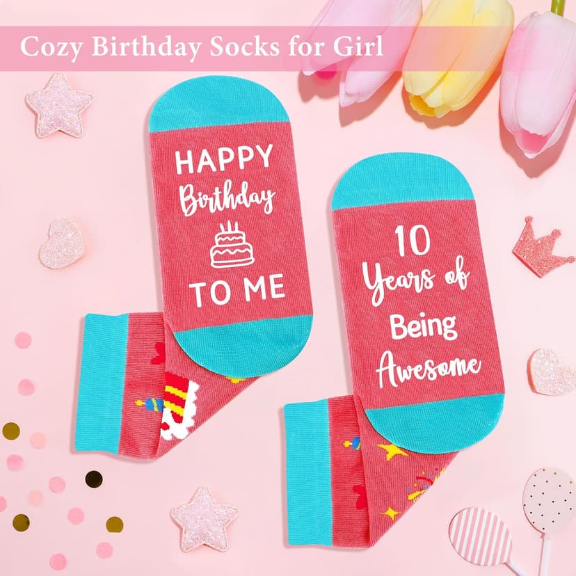 10 Year Old Girl Birthday Gift for 10 Years Old Girls Gifts Trendy Stuff 10th Birthday Gifts for Girls Ten Year Olds Girl Gift Double Digits Decorations Presents Set with Tumbler Bag Socks Bracelet