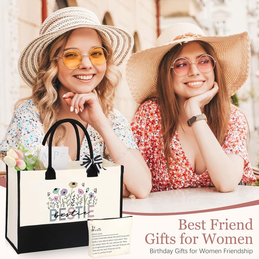Best Friend Bestie Birthday Gifts for Women, Friendship Gifts for Best Friend Woman, Christmas Mothers Day Valentines Bestie Ideas Presents Basket Set of 6