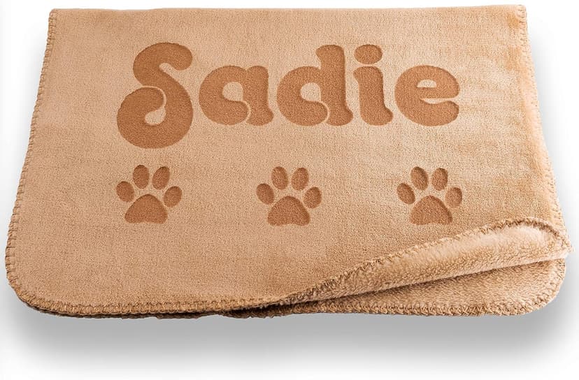 Custom Catch Personalized Dog Blanket - Gray or Beige - Small