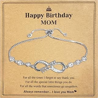 Infinity Love Heart Happy Birthday Mom Bracelet, Mom Birthday Gifts From Daughter, Son, Things To Get Your Mom For Her Birthday, Unique Jewelry For Women, Regalos Para Mamá Cumpleaños
