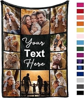 Yofair Ships Next Day, Custom Blanket with Picture Personalized Gifts for Mom Dad Customized Photo Blanket Family Christmas Birthday Gifts for Adult Husband Wife 40" W x 50" L