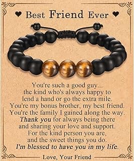 Best Ever Gifts for Mens Teen Boys, Beads Bracelet Gifts for Friend Brother Uncle Boyfriend Grandpa Dad Son Grandson Nephew New Dad Stepdad Husband on Birthday Christmas Valentines Fathers Graduation