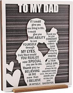 Birthday Gifts for Dad from Daughter, Easter Father’s Day Dad Gift from Daughter, Rustic Daddy and Daughter Hug Wood Sign, Papa Valentine’s, Christmas Gifts Ideas
