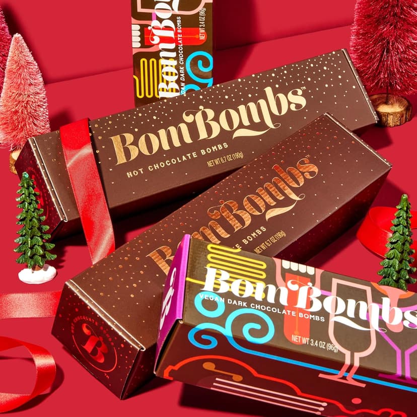 BomBombs, Hot Chocolate Bombs, Includes Fudge Brownie and Caramel Candy Cocoa Bombs Filled with Marshmallows, Pack of 5