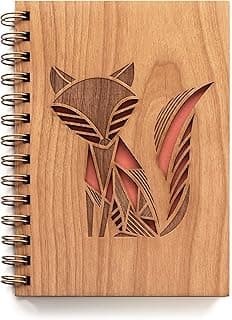 Patchwork Red Fox Spiral Daily Gratitude Journal with Blank Pages for Him Her [Hardcover Writing Notebook for Travel, Happy Father's Day Gifts for Dad from Kids, Made in the USA]