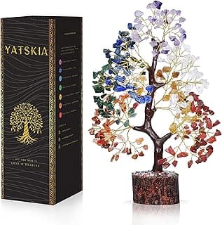 YATSKIA 7 Chakra Tree of Life, Crystals and Healing Stones, Birthday Gifts for Women - Crystal Tree for Positive Energy, Home Office Decor, Spiritual Gifts for Women