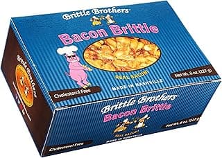 Brittle Brother's Bacon Brittle - 8 oz Box - Voted #1 in America - 4 x's more Nuts! - Cashew Pecan Bacon Corporate Gift Men Women Candy Snack Birthday Sampler Christmas Mother Father Graduation Office Mix Valentines Day Party