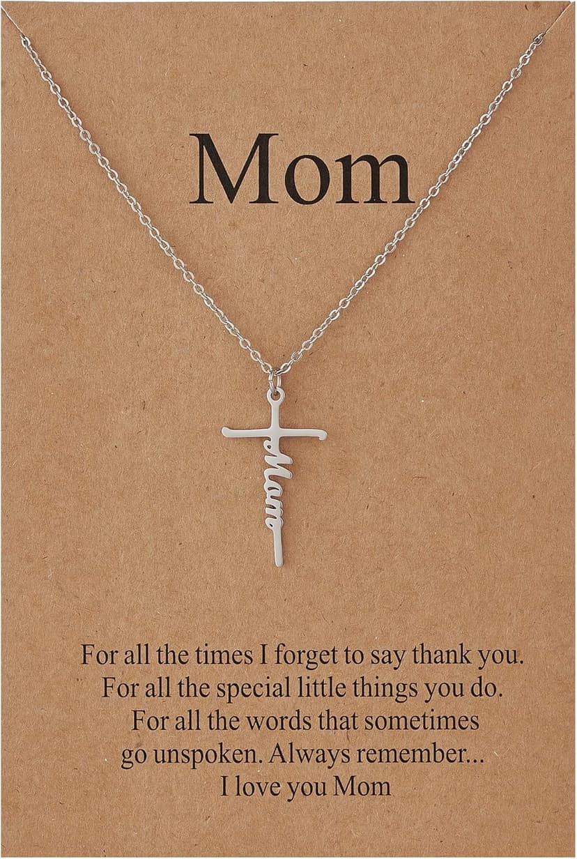 Lcherry Faith Cross Pendant Necklace for Women Religious Christian Jewelry Mother's Day Gifts for Women