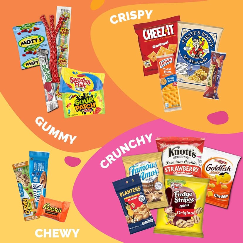 Halloween Snacks Variety Pack for Adults, Kids & Teens (40 Count) - Snack Box Variety Pack with Chips, Cookies & Bars, Halloween Care Package for College Students, Office Treats, Birthdays & Travel