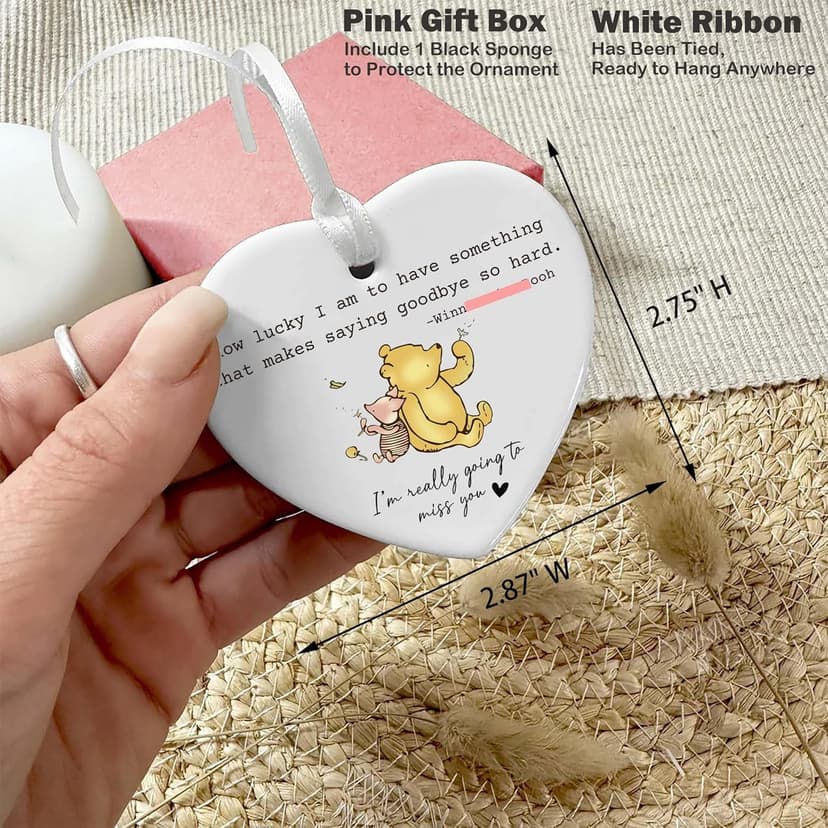 Neighbors Moving Gift,Best Friends Leaving Presents,Graduation Present,Boss Colleague Coworker Going Away,New Job,Farewell,Good Bye,Promotion,Retirement Gift-Heart Shaped Ornament