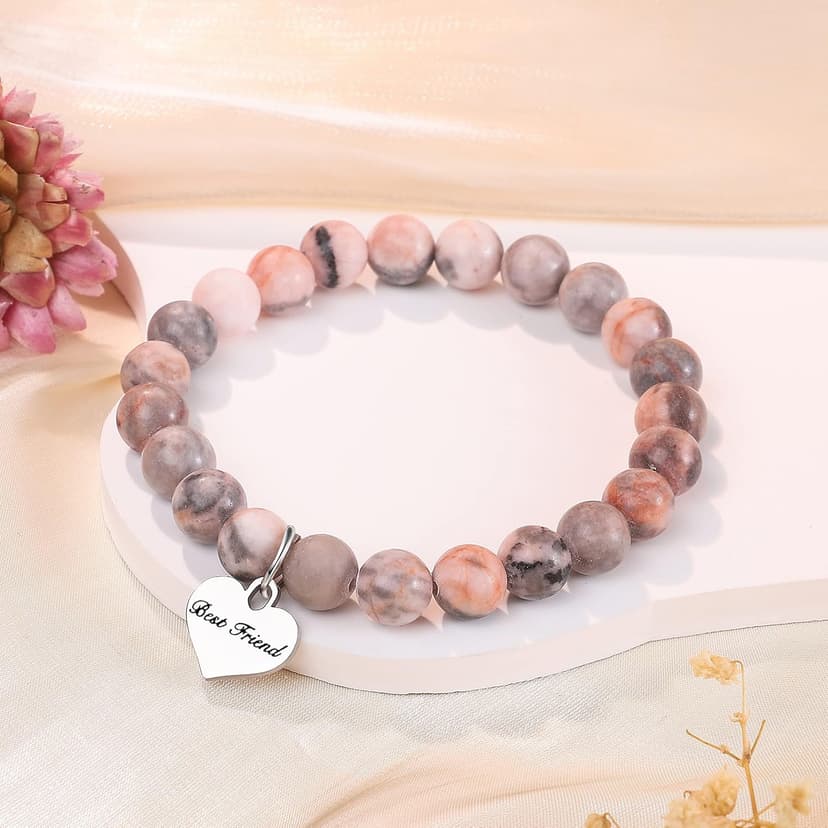 MFTRADING Beaded Bracelet for Women Inspirational Gifts to My Mom Daughter Gramdma Sister Best Friends Birthday Gift Nature Stone Bracelet