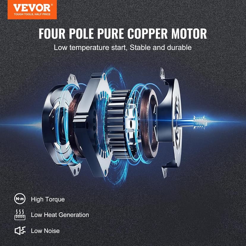 VEVOR 7 CFM Dual Stage HVAC Vacuum Pump, 1/2 HP Rotary Vane Vacuum Pump with Oil Bottle, for HVAC Repair, Refrigeration Maintenance, Resin Degassing, Compatible with R12, R22, R134a, R410a Refrigerant