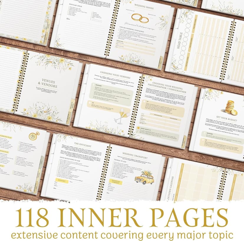 All-In-One Wedding Planner Book | Wedding Planning Organizer, Bridal Planner & Vow Books Set | Wedding Countdown Calendar | Bride Planner | Wedding Gift