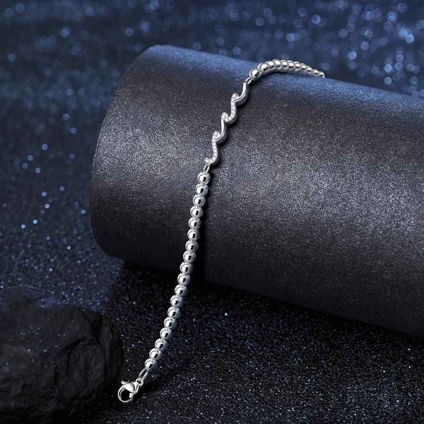 QWNHONEY Waves of Life Bracelet Inspirational Birthday Gifts for Bestie Sister 16th 18th 21st 30th 40th 50th 60th Birthday Gifts for Women