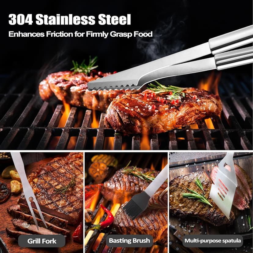 Retirement Gifts for Men, Retired Gifts for Men, Dad, Grandpa, Coworker, Teacher, Boss, Grilling Accessories, Heavy Duty Stainless Steel Grill Set BBQ Grill Tools for Outdoor Grill with Aluminum Case