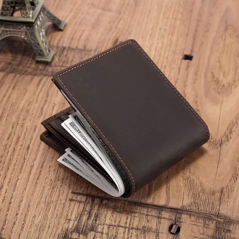 Personalized Engraved Leather Wallet for Dad Son Husband Boyfriend - Perfect for Christmas Anniversary Birthday Fathers Day Valentines Graduation Wedding - Custom Love Message Bifold Wallets for Men