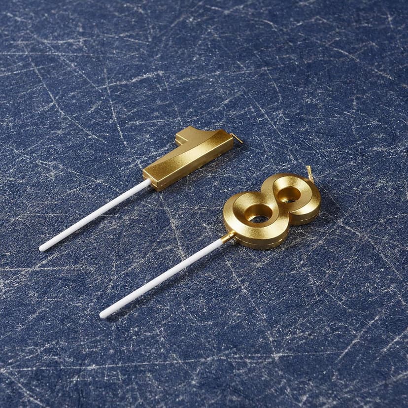 18th Birthday Candles,Gold Number 18 Cake Topper for Birthday Decorations Party Decoration