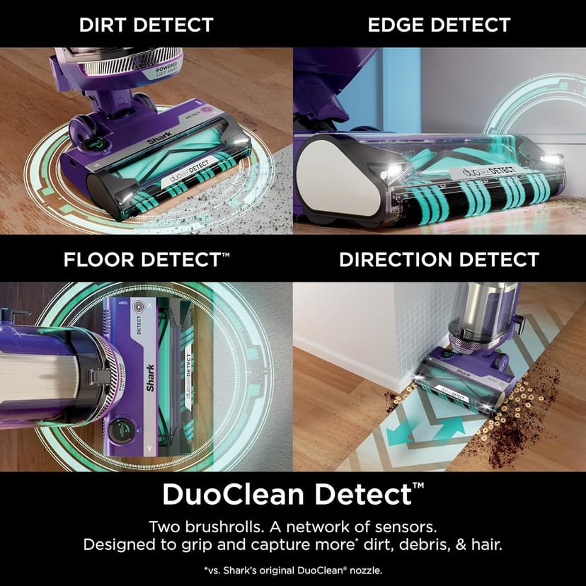 Shark POWERDETECT Upright Vacuum Cleaner with HEPA Filter, Heavy Duty Vacuum with Powerful Suction for Pet Hair Pickup, DuoClean Technology, Powered Lift-Away, Ideal for Carpets & Hardfloors, AZ4002