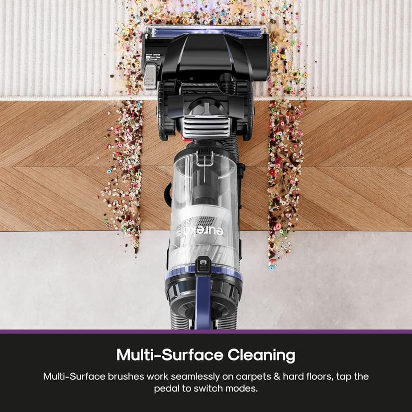 Eureka Upright Vacuum Cleaner for Carpet and Hard Floor,Powerful Vacuum with Dual Cyclone Suction,Swivel Steering,Anti-Tangle,Large Dust Cup,NEU612BL, Blue