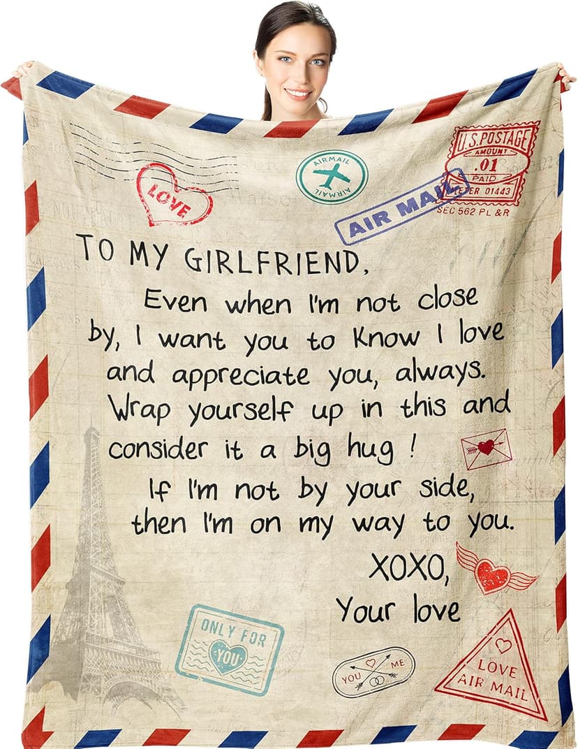 Gifts for Girlfriend 60"x50" Blanket -Girlfriend Christmas Birthday Gifts for Women - Coolest Romantic Gift for Gf Valentine - Girlfriend Anniversary Presents - Cool Girlfriend Gift Ideas