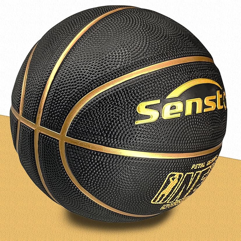 Senston 27.5‘’/29.5'' Basketball Outdoor Indoor Rubber Basketball Ball for Kids/Adult Official Size 5/7 Basket Ball with Pump