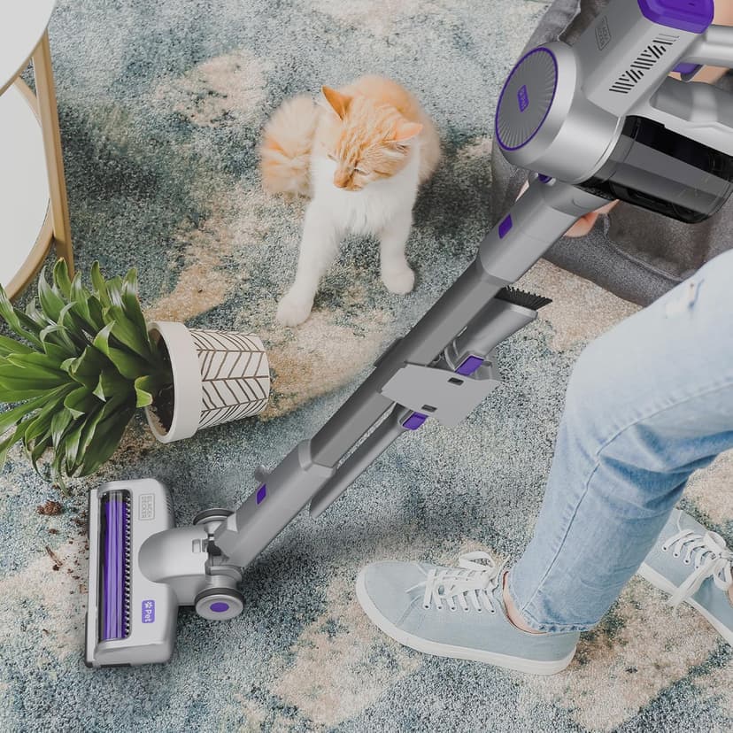 Black+Decker Powerseries+ Corded 4 in 1 Stick Vacuum, Upright to Hand-Vac Multi Surface, LED Floor Head, HEPA Filtration, Powerful 14k Pa,for Hard Floor, Low Carpet, Pet Hair Home & Office use, Grey