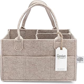 Parker Baby Diaper Caddy - Nursery Storage Bin and Car Organizer for Diapers and Baby Wipes - Oatmeal, Regular
