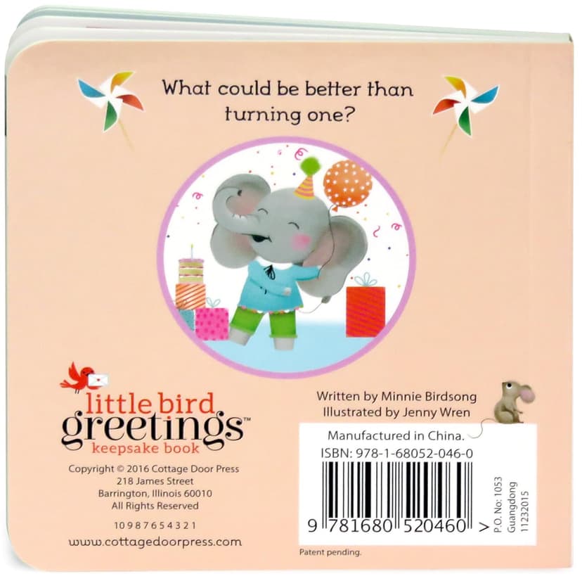 Now You Are One: Little Bird Greetings, Greeting Card Board Book with Personalization Flap, 1st Birthday Gifts for One Year Olds
