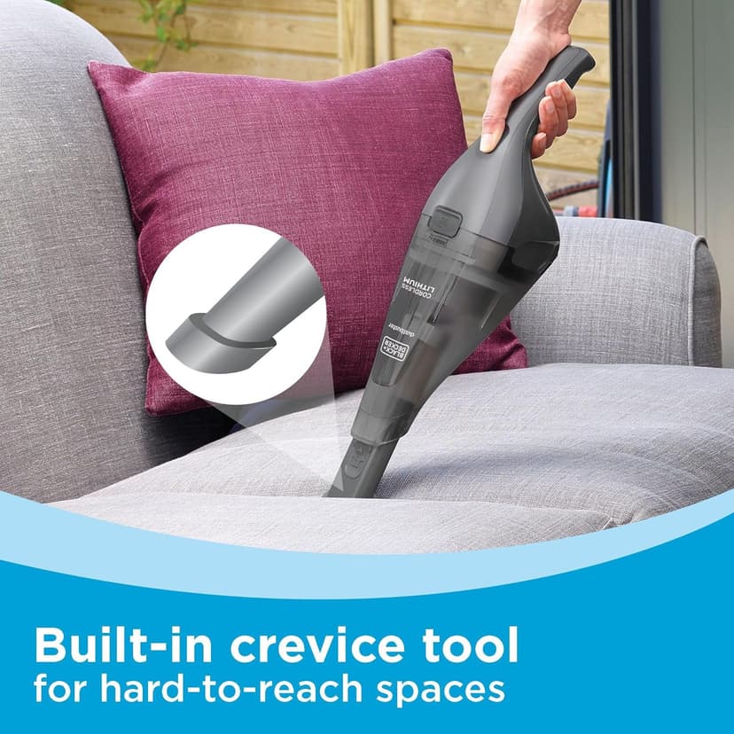 BLACK+DECKER dustbuster Handheld Vacuum, 8V Cordless, Hand Vacuum for Quick Cleanup with Crevice Tool and Washable Filter (HNVC220BCZ01)