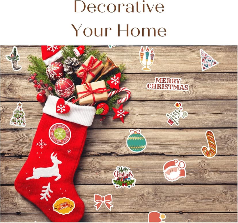 100PCS Christmas Theme Stickers, Non-Repeating Vinyl Waterproof Holiday Stickers, Holiday Gifts for Kids and Teens, Xmas Party Favorite, Stocking Stuffers for Kids Toddlers Teens Boys Girls