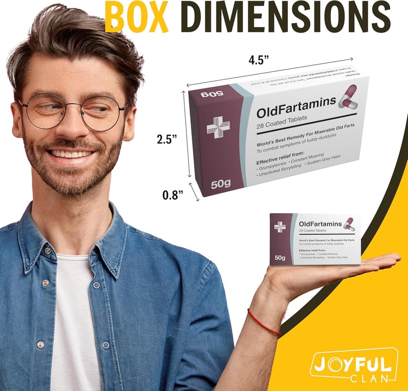 Funny Prank Pill Box with Sweets, Gag Gifts for Men, 20th 30th 40th 50th 60th 70th Birthday Gifts for Him, Novelty Joke Birthday Gifts for Boyfriend, Birthday Gift Hamper for Her