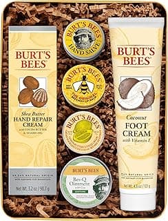 Burt's Bees Back To School Gifts Ideas - Classics Set, 6 Products in Giftable Tin – Cuticle Cream, Hand Salve, Lip Balm, Res-Q Ointment, Hand Repair and Foot Cream