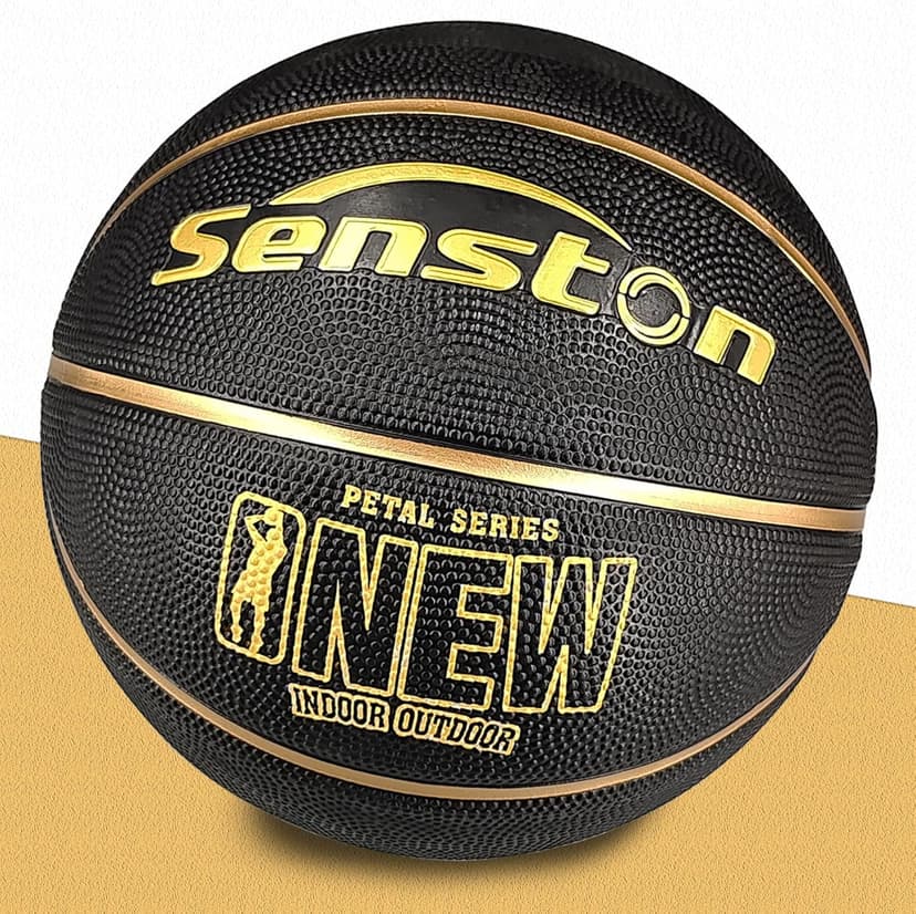 Senston 27.5‘’/29.5'' Basketball Outdoor Indoor Rubber Basketball Ball for Kids/Adult Official Size 5/7 Basket Ball with Pump