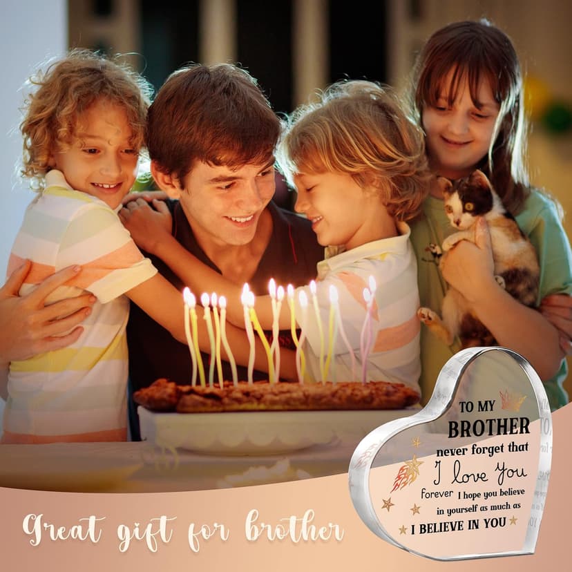 Gifts for Brother, Brother Birthday Gifts, Brothers Acrylic Keepsake, Fathers Day Birthday Christmas Gifts for Brothers from Sister, Encouraging Sign