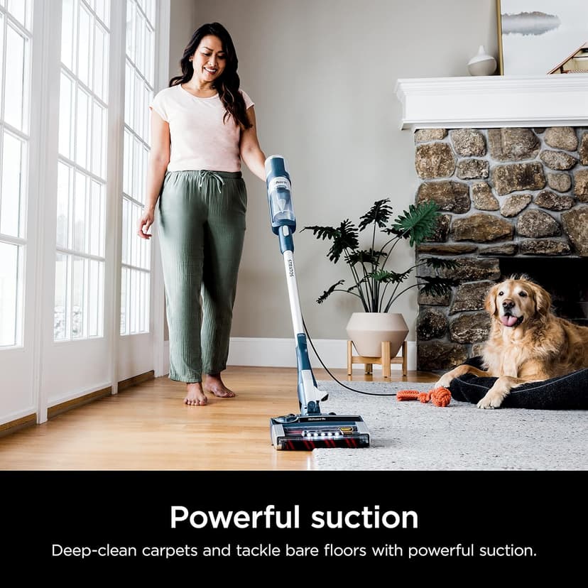 Shark HZ3002 Stratos Ultralight Corded Stick Vacuum with DuoClean PowerFins HairPro, Self-Cleaning Brushroll, & Odor Neutralizer Technology, Navy