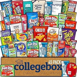 COLLEGEBOX Snack Box (45 Count) Halloween Variety Pack Care Package Gift Basket Adult Kid Guy Girl Women Men Birthday College Student Office School
