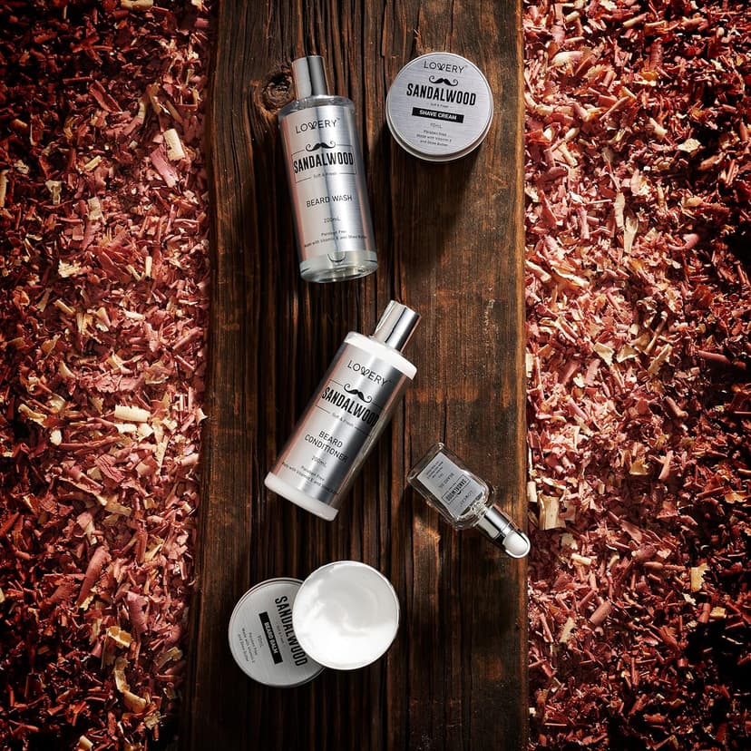 Mens Gifts, Sandalwood Beard Grooming Kit, Mens Grooming Kit for Boyfriend Dad, Him, 11pc Beard Straightener for Men Beard Care, Beard Growth and Trimming Gift, Beard Wash Growth Oil & More