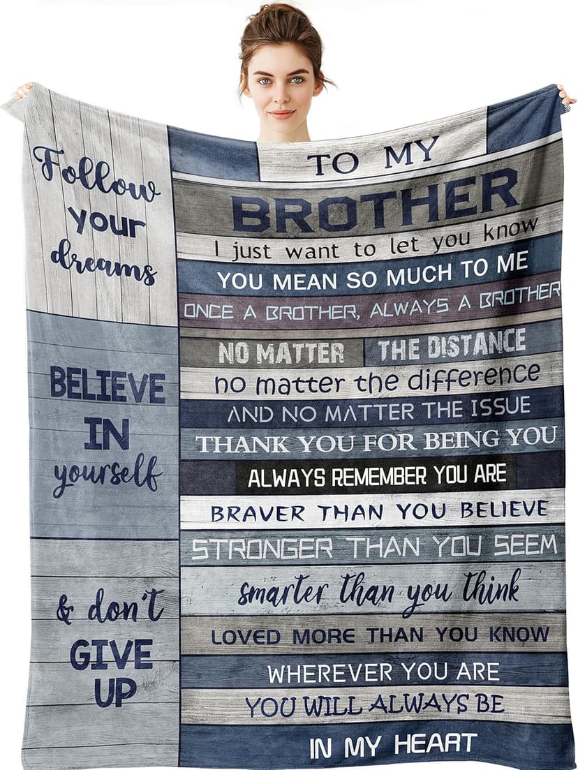 Yamco Big Brother Gift - Gifts for Brothers 60" x 50" Blanket - Funny Brother Gifts from Sister for Birthday - Cool Birthday Gifts for Older Brothers - Bro Christmas Graduation Gift Ideas