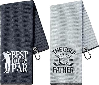 R HORSE 2Pcs Funny Golf Towel Gifts, Microfiber Embroidered Golf Towels for Bags with Clip, Sport Accessories Birthday for Men Women Golfer Fan