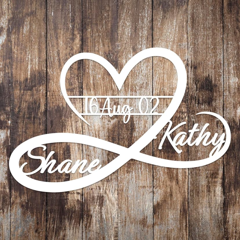 Personalized Valentines Metal Wall Sign, Custom Infinity Heart Love Couple Name Sign, Valentine's Wedding Gifts for Couples, Metal Engagement Sign, Home Decoration, Gift for Anniversary
