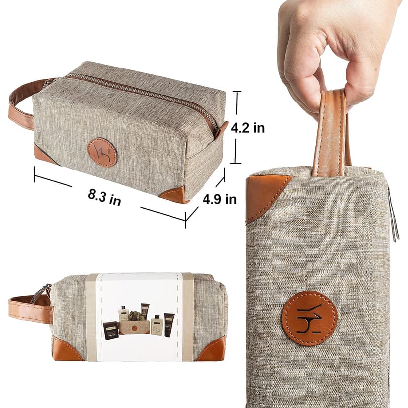 Mens Bath and Body Gift Set - Musk and Blonde Woods - Luxury Christmas, Birthday, Fathers Day Gifts From Daughter, Wife, Son For Dad, Husband - Relaxing Spa Kit for Him in Toiletry Bag