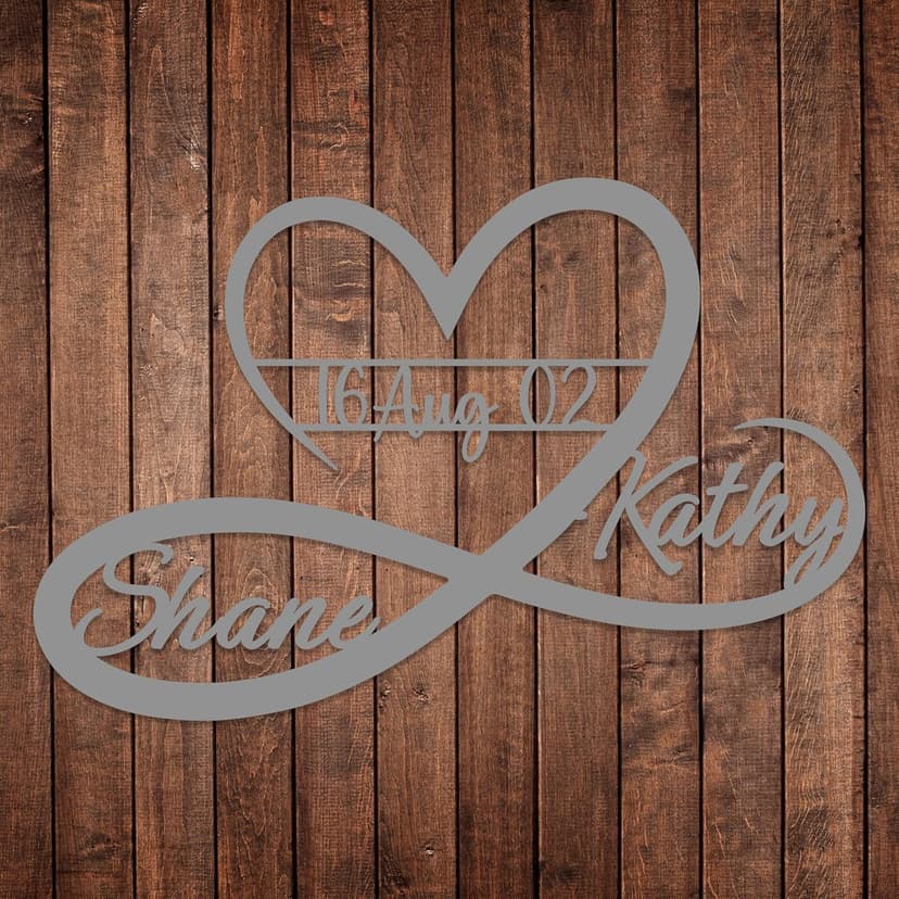 Personalized Valentines Metal Wall Sign, Custom Infinity Heart Love Couple Name Sign, Valentine's Wedding Gifts for Couples, Metal Engagement Sign, Home Decoration, Gift for Anniversary