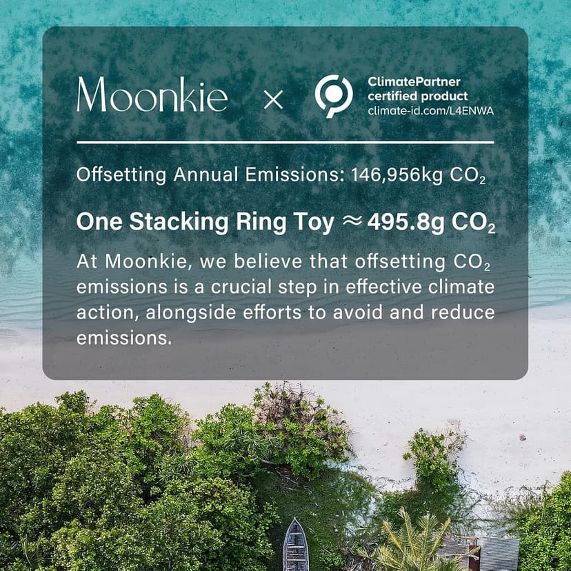 Moonkie Stacks of Circles Soft Teething Toy | Educational Learning Baby Toy | Stacking Ring Toys for Babies Boy and Girl | 7 Piece Teethers Set