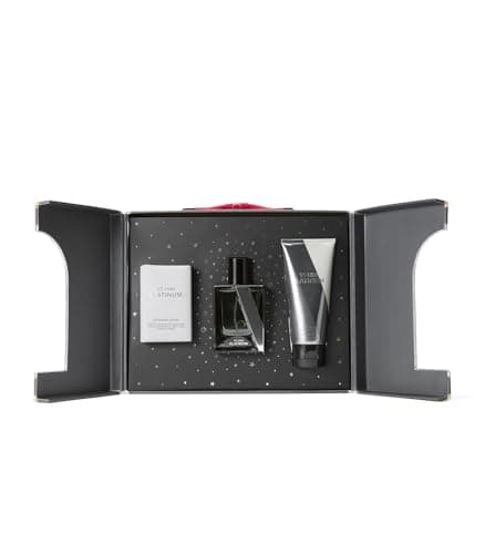 Victoria's Secret Platinum 3 Piece Luxe Fragrance Gift Set: 1.7 oz. Cologne, Travel Lotion, & Body Bar