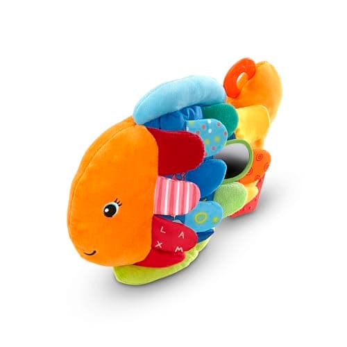 Melissa & Doug K’s Kids, Flip Fish Stuffed Animal, Soft Baby Book, Multi-Textured Squeaking & Crinkling Infant Sensory Toys for Babies with Baby Mirror, Tummy Time Toys for Infants Ages 0–9 Months
