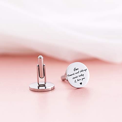 Melix Home Stainless Steel CuffLinks for Men Groom Meet Me at The Altar Wedding Gifts Cuff Links