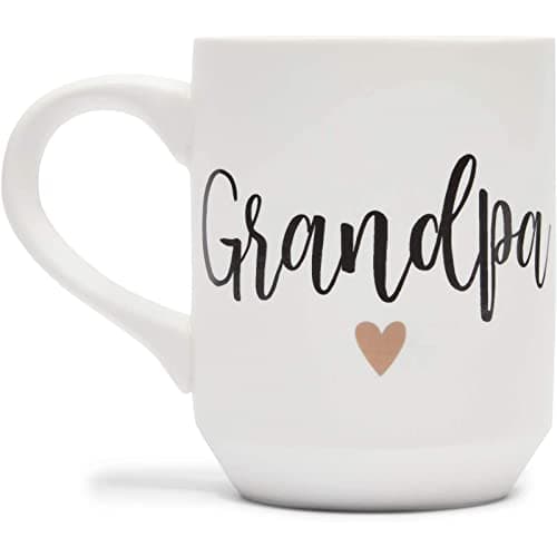 Sparkle and Bash Grandma & Grandpa Mugs - 15 Oz White 2-Pack Ceramic Modern - Grandparent Announcement Coffee Mug Set - Gifts for Grandparents First Time