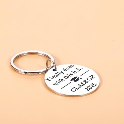KINMES Funny College Graduation Gifts for Him Her 2025 College High School Master Degree Graduation Gifts, Senior Gift for Son Daughter Class of 2025 Keychain, Senior Night Gift for Graduate Friends
