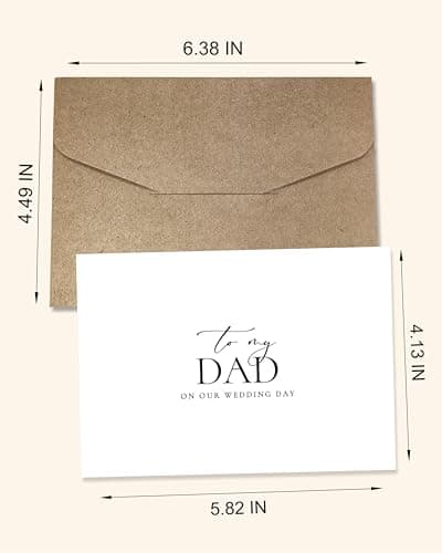 Set of 2 Wedding Day Card for Parents, To My Dad and Mom On Our Wedding Day, Parents Of The Bride/Groom Gifts. (Dad/Mom A)