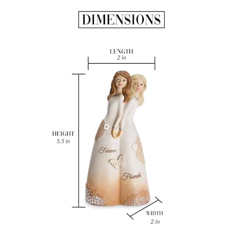 Pavilion Gift Company 19110 Forever Friends Figurine, 5-1/2", White, Rose